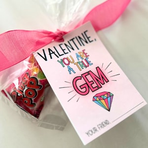 Valentinstag Geschenkanhänger| Du bist ein echter Edelstein | Candy Ring Anhänger| Printable Valentine Tag | Kinder Valentinstag | Candy Ring Valentine| Edelstein Valentine