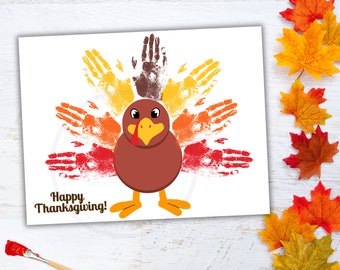 Thanksgiving Handprint Activity | Thanksgiving Turkey Feather Hands | Thanksgiving Activities for Kids | Handprint Turkey | Handprint Art