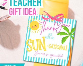 Sun-sational Thank You Tag | Teacher & Staff Appreciation (PDF)