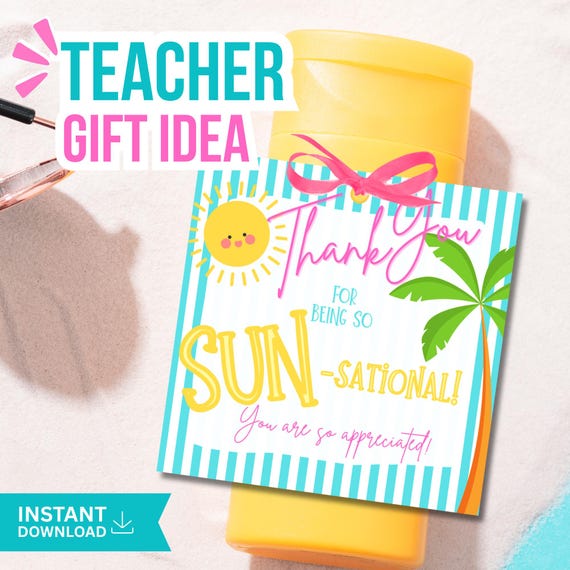 Sun-sational Thank You Tag | Teacher & Staff Appreciation (PDF)