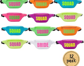 Bachelorette Neon Fanny Pack Set - Squad