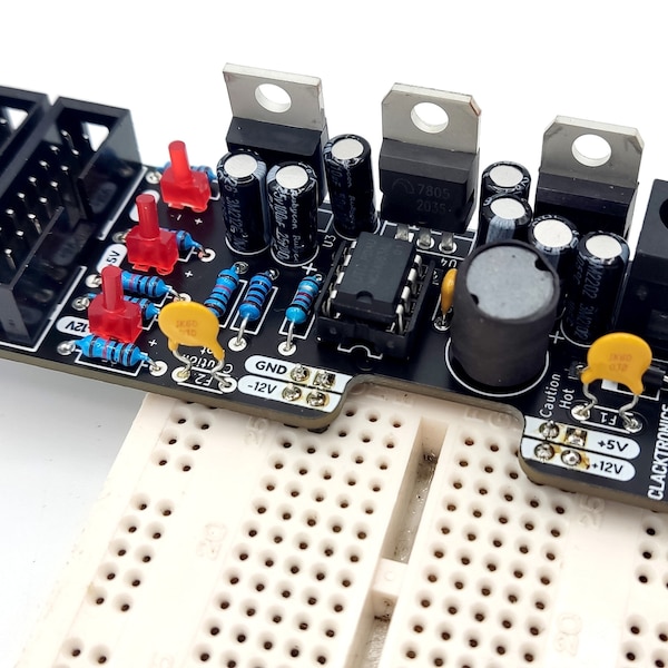 Clacktronics Proto-PSU - Dual Rail and 5V Eurorack power for synth prototyping