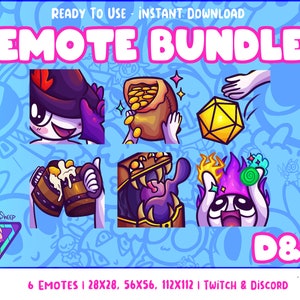 D&D Emote Bundle | Pack 2 | | Set of 6 | For Twitch and Discord| Dungeons and Dragons | Streaming |