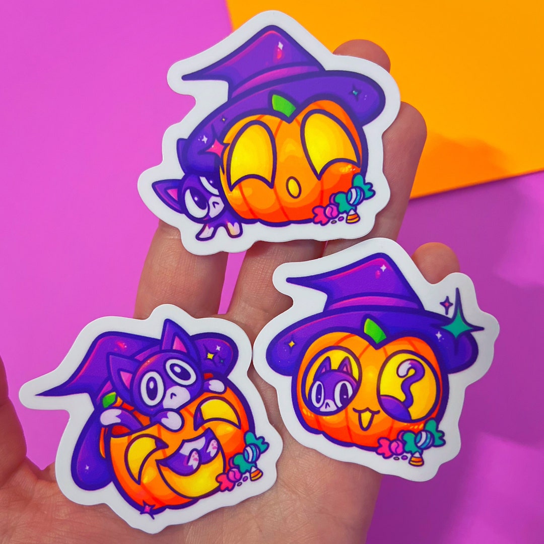 The Pumpkin & the Kitty Stickers Halloween Sticker Set Singular ...