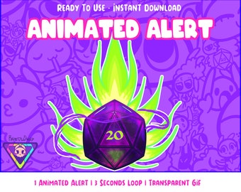 D20 | Animation | Twitch Alert | GIF animation | Animated Alert | Streaming | Digital Download | Dungeons and Dragons | D&D | Dark | Death