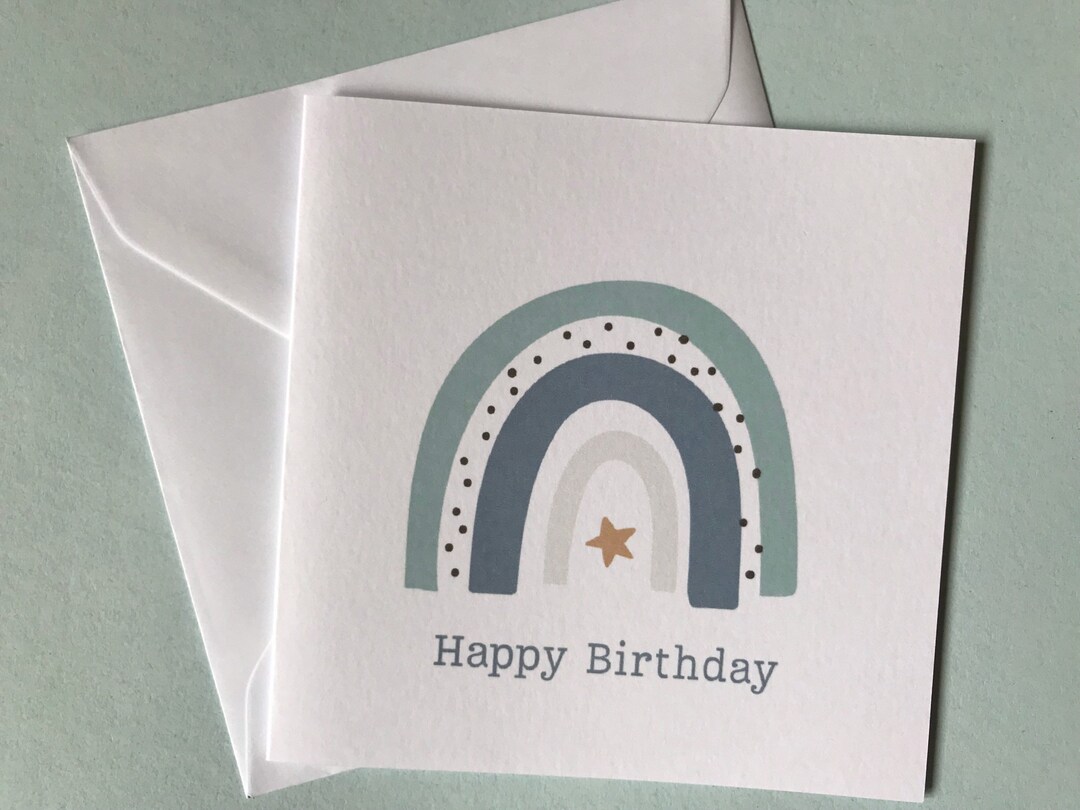 Happy Birthday Card, Rainbow Happy Birthday Card, Birthday Card - Etsy