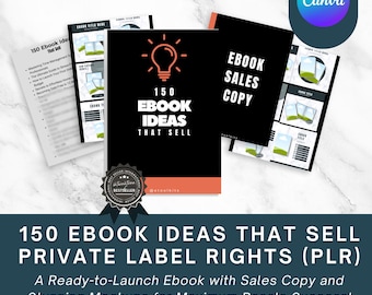 150 idées d'ebooks qui se vendent | Ebook DPP avec copie de vente et modèles d'annonces | Livre numérique DPP | Ebook Fait pour vous