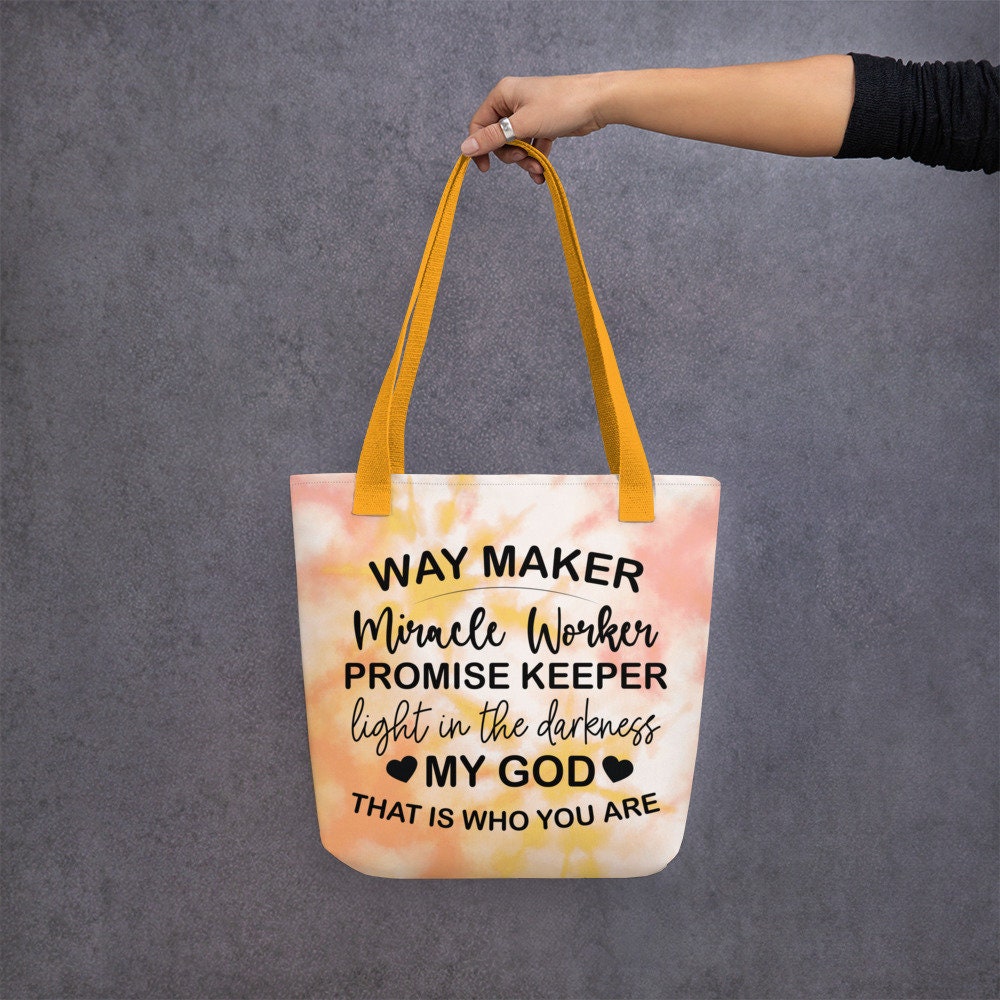 Way Maker Miracle Worker Promise Keeper My God' Reusable Gift Bag