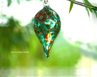 Art Glass Hummingbird Feeders Hand Blown |Sunlight Catcher | Bird feeder| Multicolor Green Red Swirl