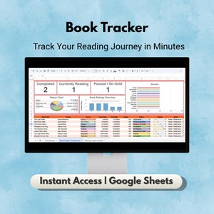 Interactive Book Tracker, Google Sheets Dashboard, Digital Reading Log, For Avid Readers, Instant Download