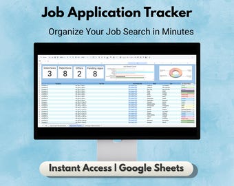 Job Application Tracker, Google Sheets, Job Tracker, Dashboard, Job Search Tracker, Instant Download