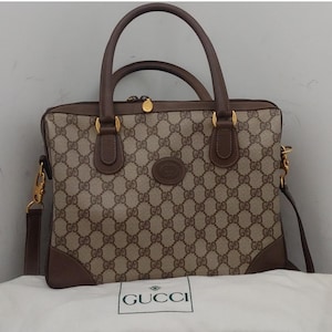 Bolso de hombro Boston con monograma GG entrelazado de Gucci auténtico y vintage