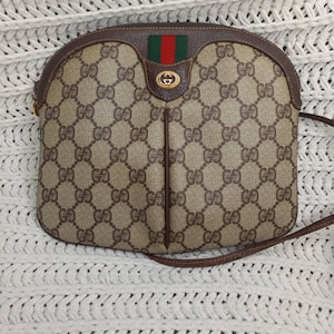 Gucci Belt Bum Retro Print Fanny Pack 80 Black Leather Messenger