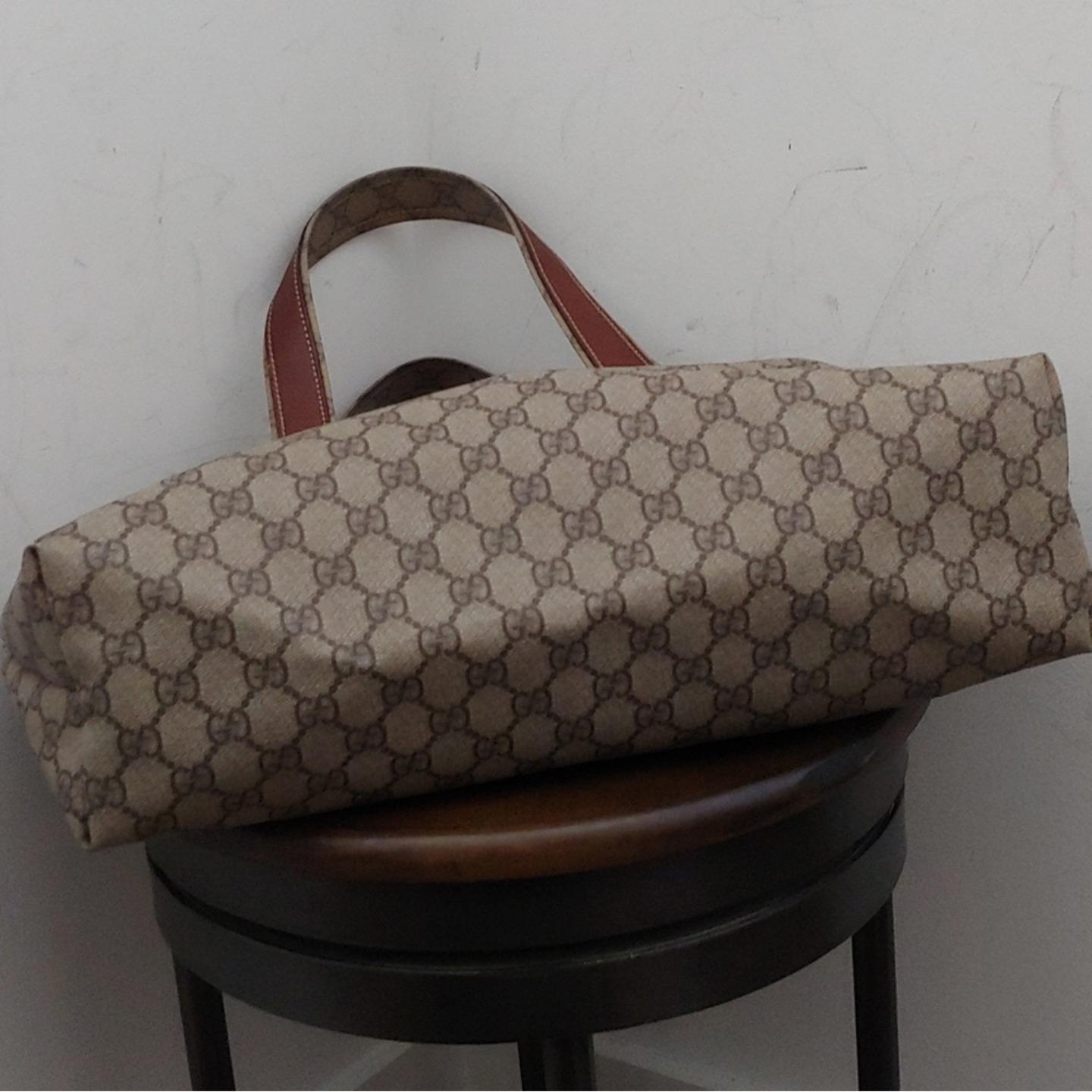 Authentic Gucci GG Plus Monogram Supreme Signature Sherry 