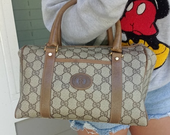 【Raucohouse】Cael vintage boston bag Authentic Vintage Gucci GG Monogram Supreme Boston Doctor