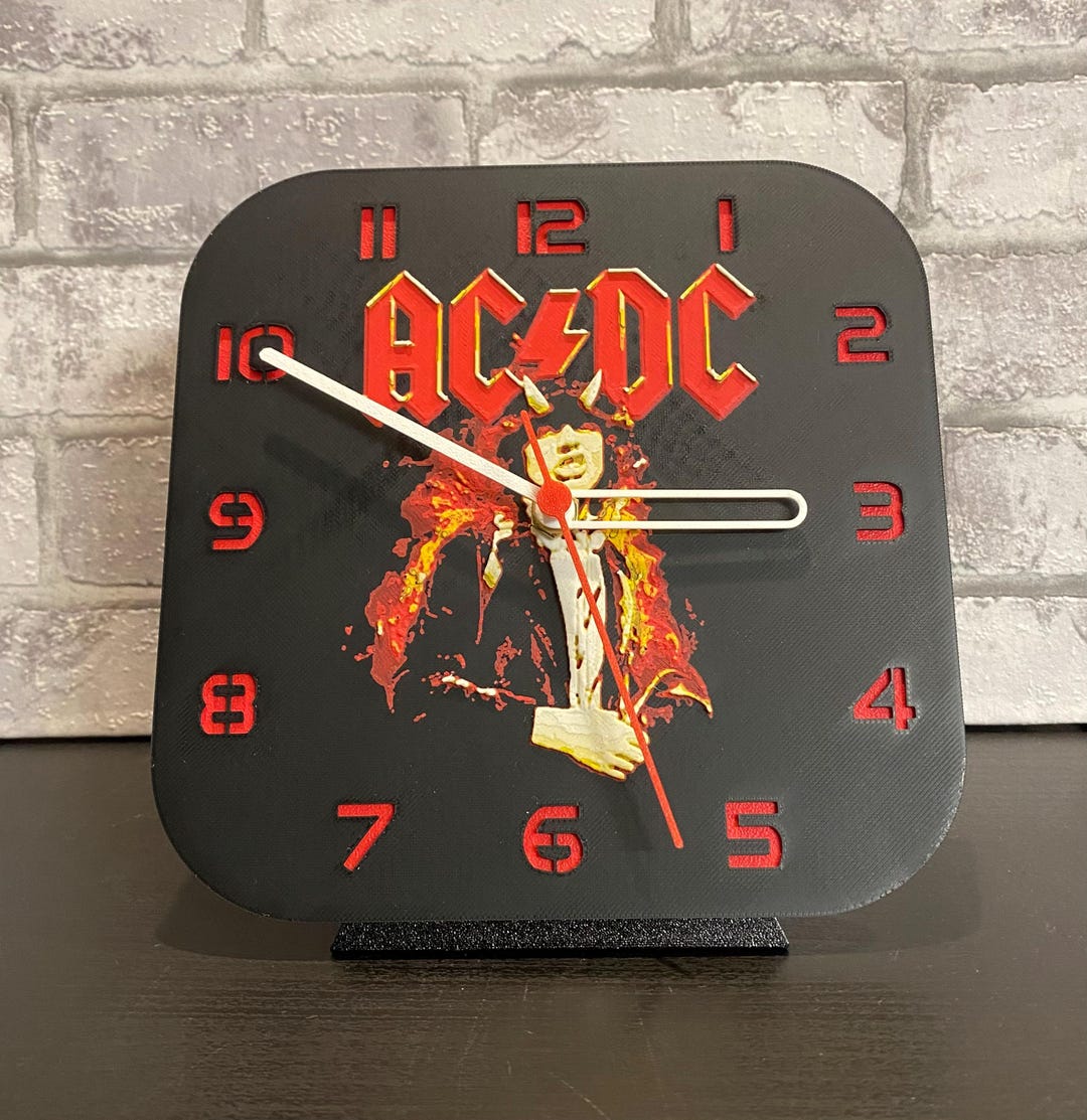 AC/DC 3D Printed Table Clock - Etsy