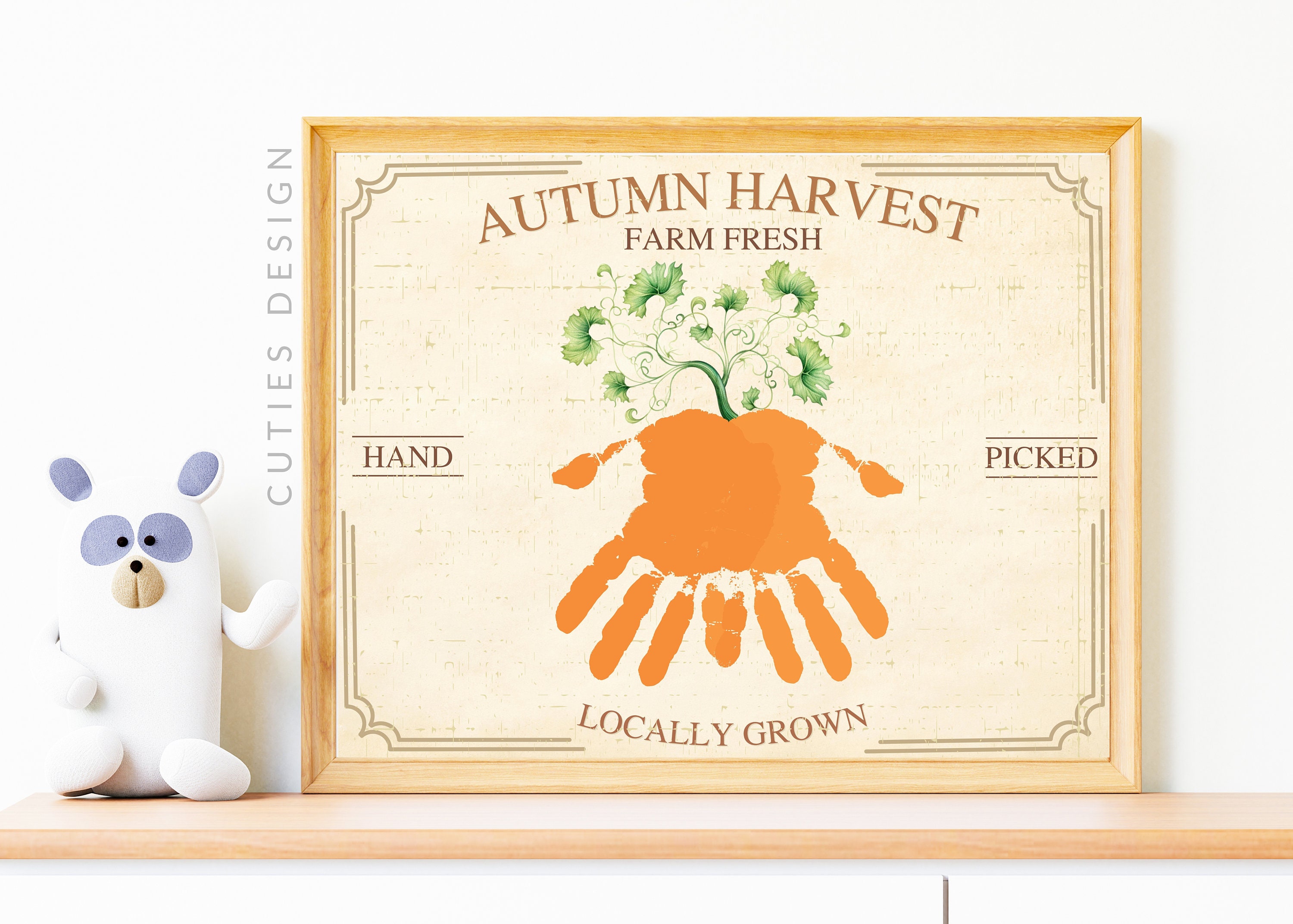 Handprint Art Fall Printable Craft for Baby Memory Keepsake Wall Art ...