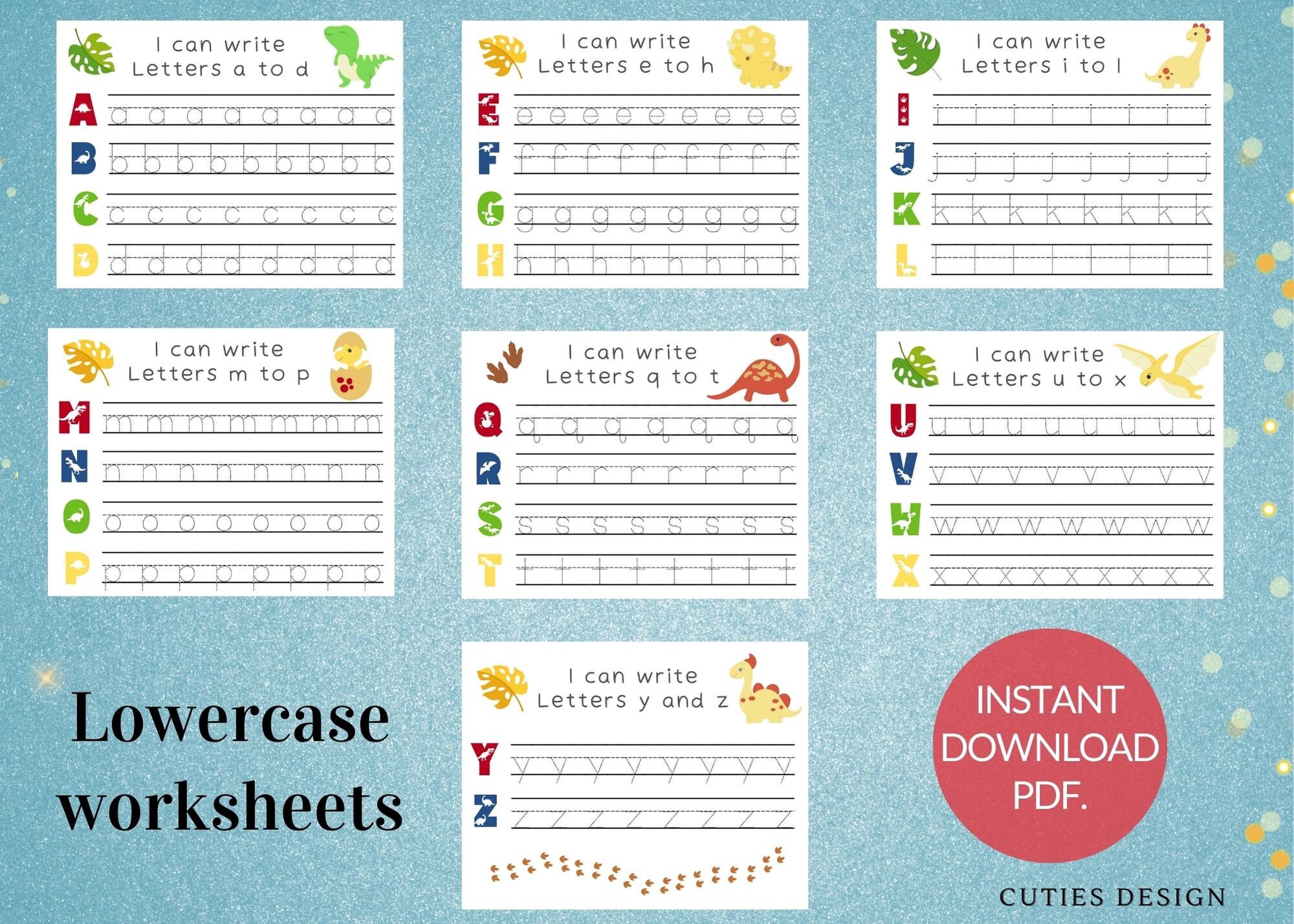 Upper and Lowercase Alphabet Letter Tracing Printable Worksheets for ...