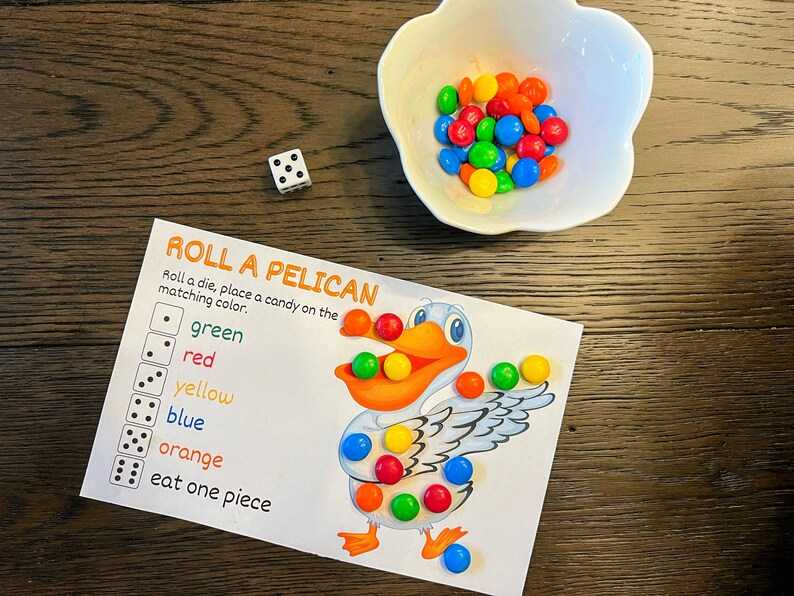 Printable Roll Dice Game, Instant Download Dice Game for Kids and