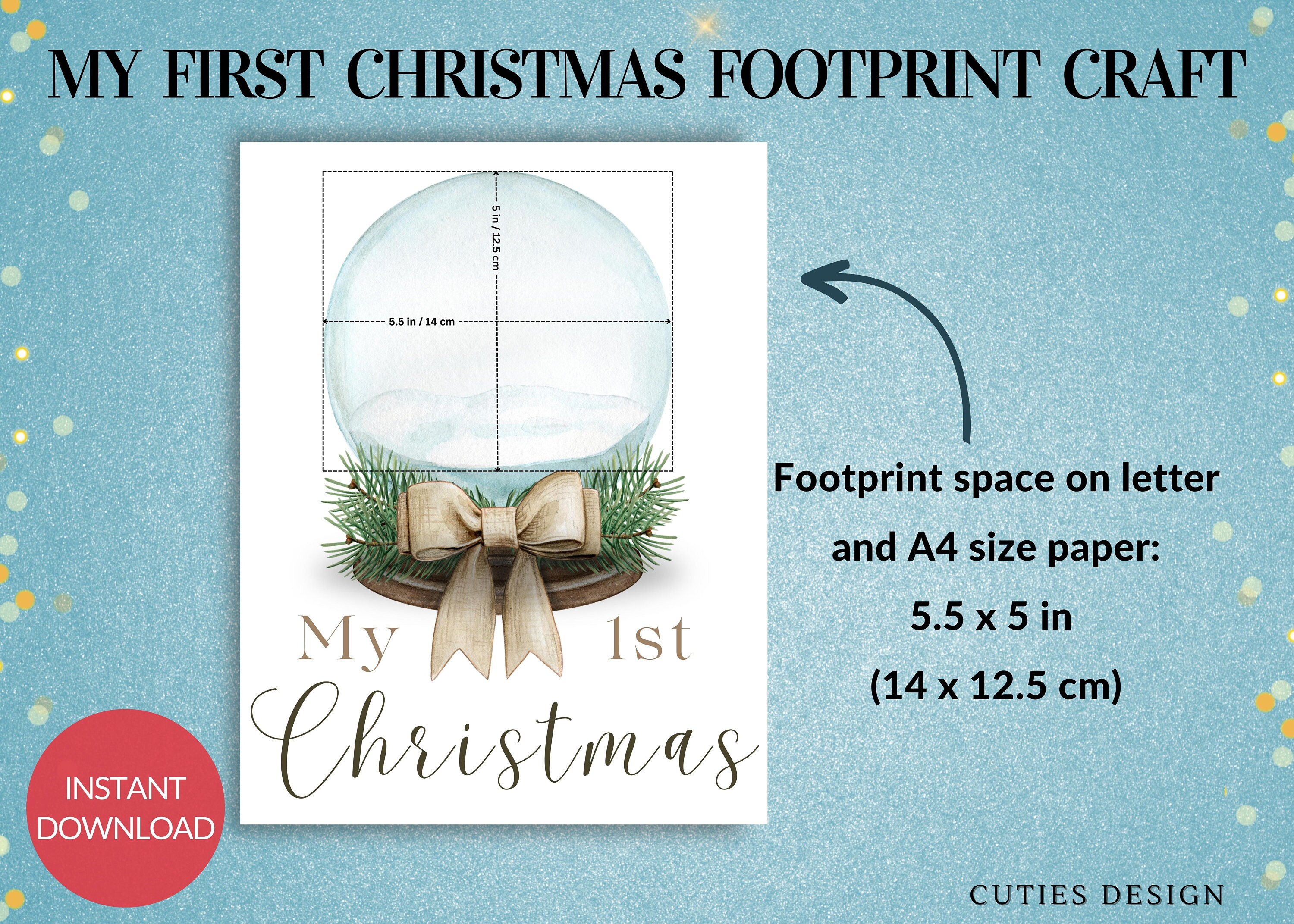 My First Christmas Printable Craft Baby First Christmas Footprint ...