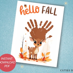 Handabdruck Kunst Herbst Saison Handwerk druckbare Baby Karte Memory Andenken Kunst Vorschule Thanksgiving Aktivität Kinder Herbst Herbst Dekor
