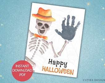 Halloween Handprint Art, Keepsake Craft (PDF Download)