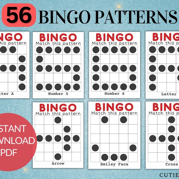 School Bingo Patterns - Etsy