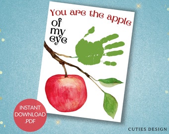 Apple of My Eye Handprint Art, Fall Keepsake (Digital Download)