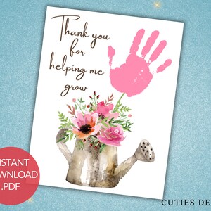 Blumen Handabdruck Kunstdruck Downloads Happy Mothers Day Handabdruck Gedicht für Muttertag Geschenk Geburtstagsgeschenk printable Geschenk für Mama & Oma