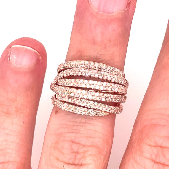 Effy Rose 14 Karat Fashion Ring With 1.05tw Round Diamonds
