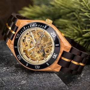 Anniversary Gift for Him, Wood Watch, Personalized Watch, Engraved Watch, Wooden Watch,Groomsmen Watch, Mens Watch,unique holiday gift GT102 image 1