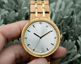 Reloj de madera único para ella - Sorpresa de aniversario para esposa o mamá - Reloj elegante - GT096