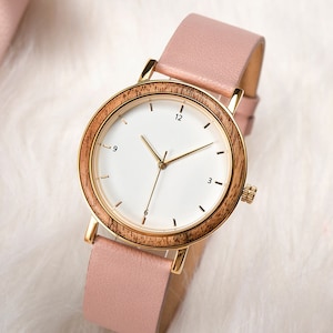 Wooden Womens Watch with Optional Wooden Box, Personalized Watches for Women, Bridesmaid Gift, Girlfriend Gift, Mother Gift, Christmas Gift.