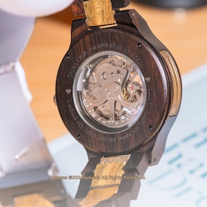 Personalized Wooden Mechanical Watch for Men, Christmas Gift - Engraved Gift