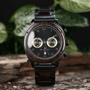 Personalized Engraved Wooden Watch - Christmas Gift for Him, Best Man Watch, Anniversary & Birthday Present.