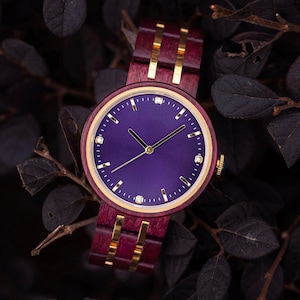Custom Engraved Sandalwood Watch for Women - Personalized Gift for Her - Perfect Anniversary Gift for Wife or Girlfriend - GT096