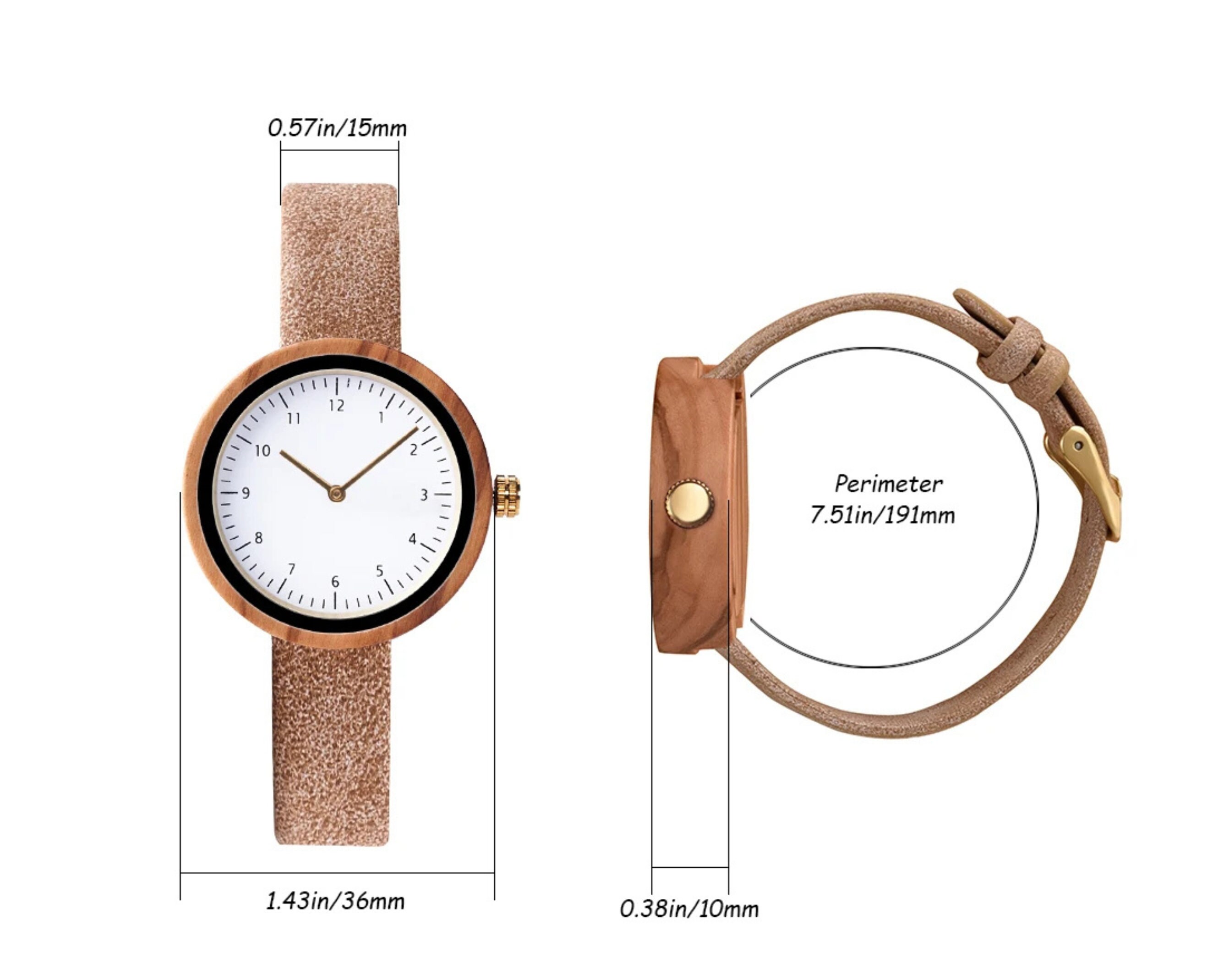NEW HOT&TOT women\'s sustainable wood vegan band watch in emma If her review didn main image 3
