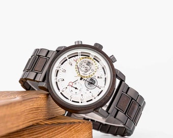 Personalized Engraved Wood Watch - Ideal Father's Day & Anniversary Gift
