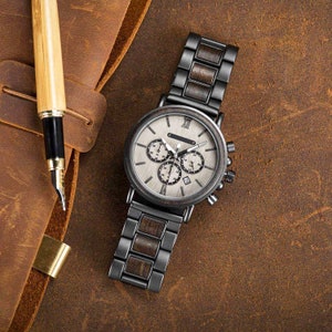 Express Your Love met gegraveerd houten horloge cadeau voor papa, luxe houten kist, vaderdagcadeau