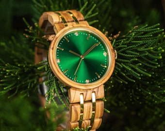Regalo de aniversario de 1 año para Girfiend, Regalo de aniversario para esposa, Reloj de madera para regalo de Navidad, Regalo de Navidad para mamá, Reloj de madera de lujo GT096