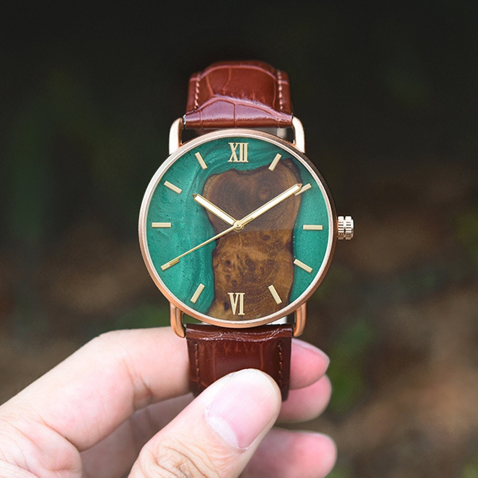 Custom Engraved Wooden Watch for Him - Personalized Gift for Men - Unique Handcrafted Timepiece