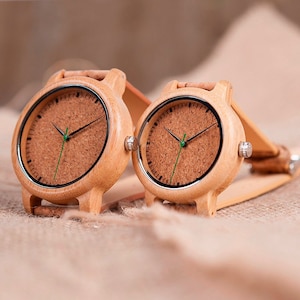 Engraved Bamboo Watches, Wooden Watch for Women, Wood Watch for Men, Personalised Watches, Gift for anniversary Couples watch