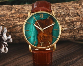 Engraved wooden watch for personalised gift, Christmas gift for my husband, anniversary gift idea, free shipping worldwide GT087