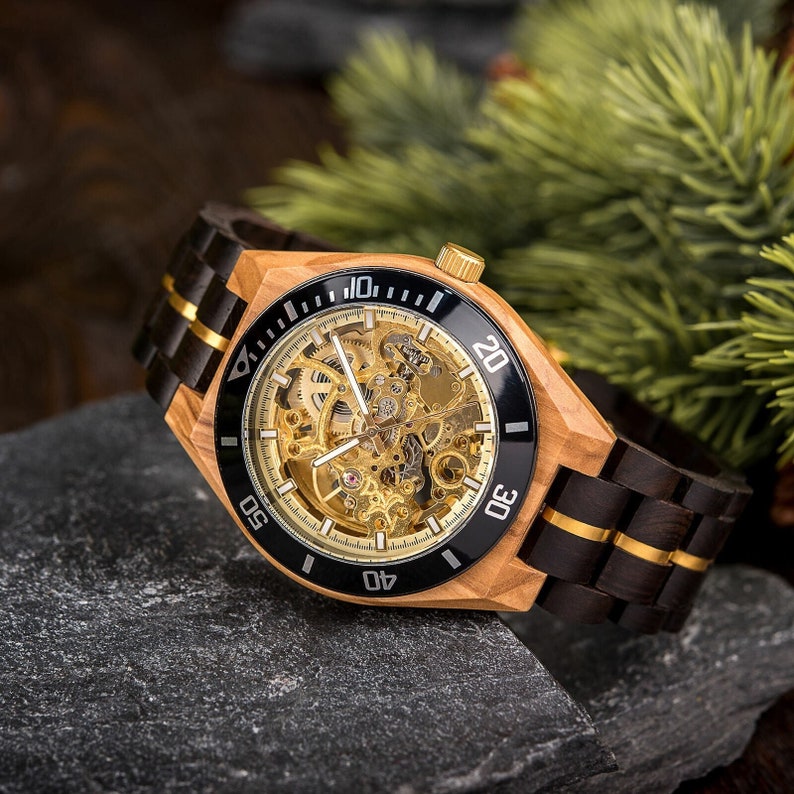 Anniversary Gift for Him, Wood Watch, Personalized Watch, Engraved Watch, Wooden Watch,Groomsmen Watch, Mens Watch,unique holiday gift GT102 image 1