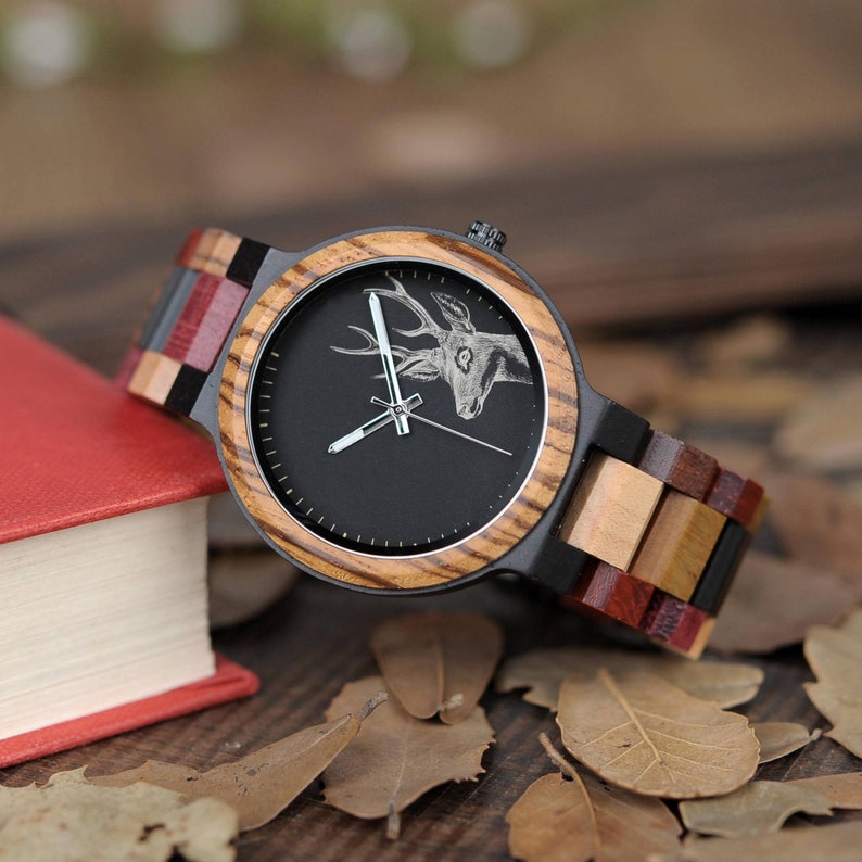 Father's Day Special, Personalized Engraved Wooden Watches for the Man in Your Life, perfect gift for him, perfect for Christmas gift image 4