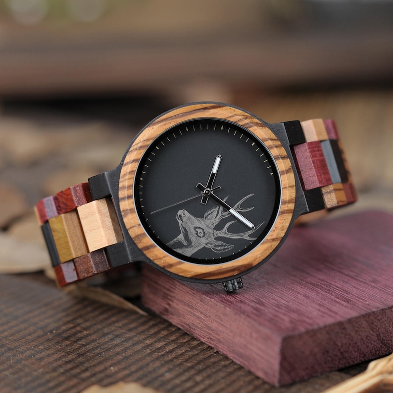 Father's Day Special, Personalized Engraved Wooden Watches for the Man in Your Life, perfect gift for him, perfect for Christmas gift image 3