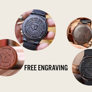 Custom Engraved Wooden Watch for Him Personalized Gift for Men Unique Handcrafted Timepiece image 5