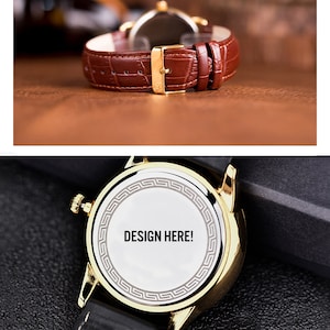 Custom Engraved Wooden Watch for Him Personalized Gift for Men Unique Handcrafted Timepiece Yes, Back Case