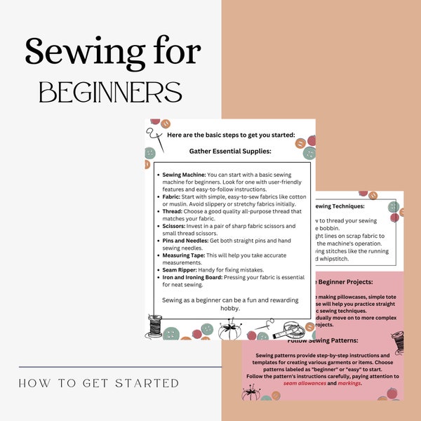 Sewing for Beginner Guild | Beginner sewing pattern included | Learn how to sew | Sewing Basic | Sewing