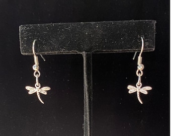 Silver Dragonfly Earrings Pierced Earrings Sterling Silver French wires Anniversary gift gifts for her Valentines Day Gift
